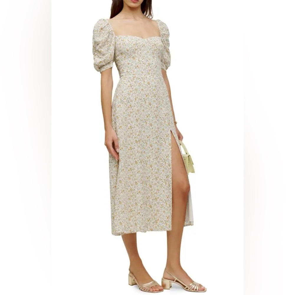 Missguided floral milkmaid midi dress